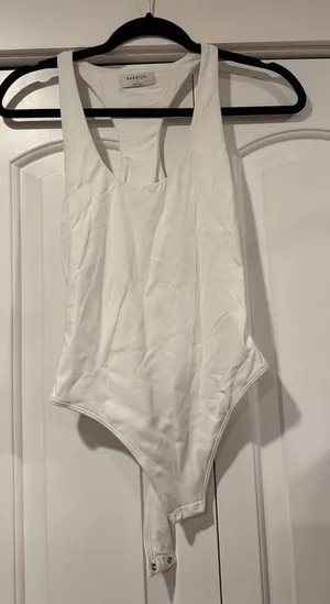Babaton White Racerback Bodysuit small NWT thumbnail 1
