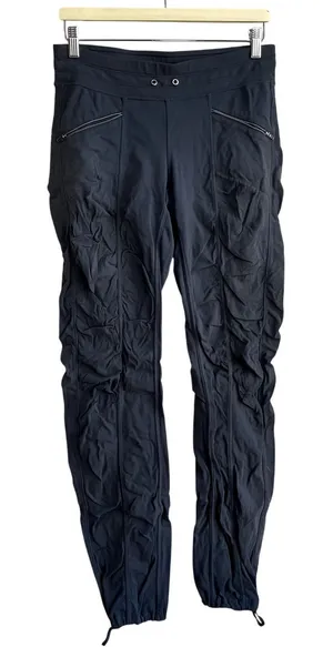 Athleta dark gray hiking pants women's XS nylon trousers pockets‎ no drawstring thumbnail 1