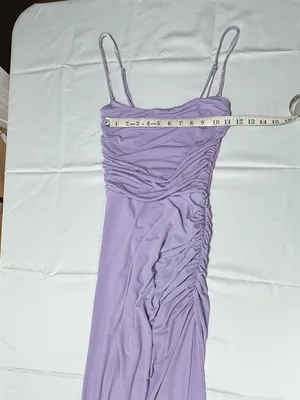 Lucy in the Sky- Rhinestone Strap Maxi Dress in Lilac -Size S- NEW Without Tags. thumbnail 8