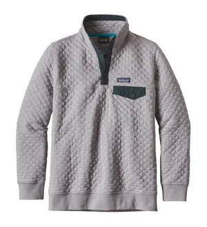 Patagonia Women's Pullover Organic Cotton Quilt Snap-T Grey Medium thumbnail 1