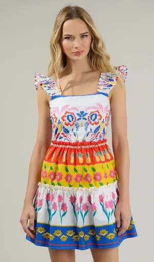 Sugarlips Olympia Floral Ruffle Tiered Mini Dress thumbnail 1