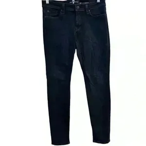7 For All Mankind‎ Women's Skinny Jeans Size 31 Dark Wash Blue Denim thumbnail 2