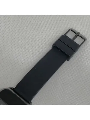 FMD women’s digital lcd watch quartz black tone 28mm black silicone band running thumbnail 4