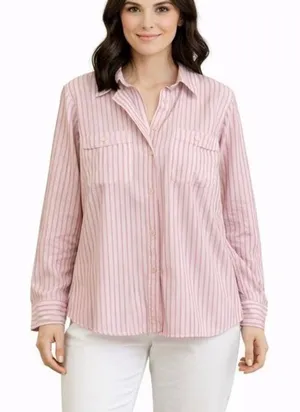 Lauren Ralph Lauren pink striped pocket front button down large thumbnail 1