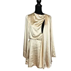 NBD White Satin Cocktail Mini Dress XS Party Bridal Designer Revolve $208 NEW thumbnail 4