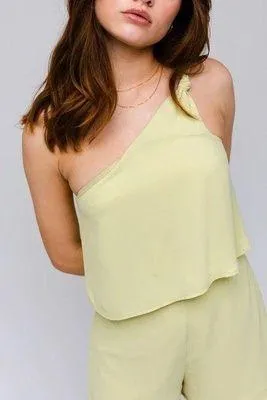 Le lis Green One Shoulder Romper thumbnail 1