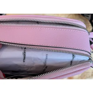 Karl Lagerfeld Purse Crossbody Pink Logo Maybelle Camera Bag Pink Zip Close NWT thumbnail 8