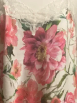 Express White Floral Satin Lace Trim Cami thumbnail 3