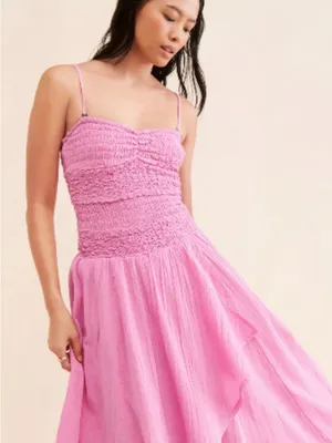 Free People Small Sparkling Moment Midi Barbiecore Y2K Fairycore McBling Dress thumbnail 3