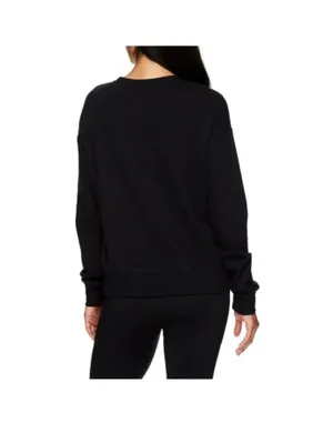 Reebok Black Sweatshirt Sz L White Logo & Side Panels Long Sleeves Athletic thumbnail 3