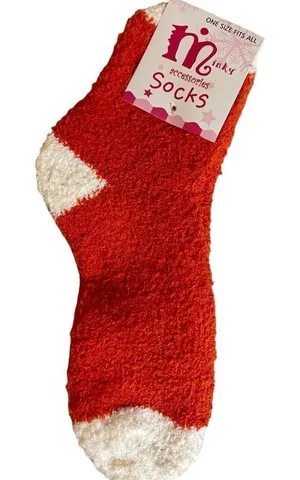 Minky Soft Fuzzy Slipper Socks Sz 9 thumbnail 1