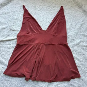 Free People Never Let You Go Boho Tie Back Tank in Rust Size Large thumbnail 6