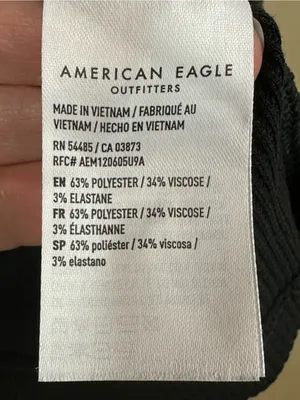 American Eagle Womens Black Ribbed Waffle Knit Long Sleeve Henley Top Medium thumbnail 6