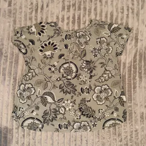 Loft Outlet Sage Green Floral Paisley‎ Ladder Lace Keyhole Back Blouse Large thumbnail 8