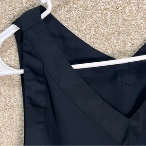 Who What Wear Imperfect black top slightly sheer v‎ neck goth grunge alternative layering 2018 thumbnail 6