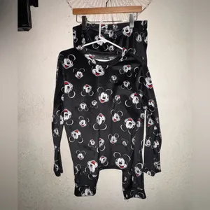 Disney Black Mickey Mouse Pajama Set with White and Red Accents for women thumbnail 4
