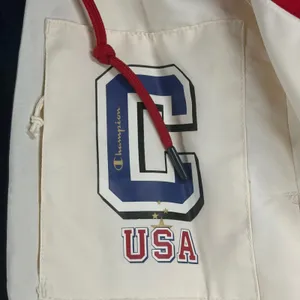 Champion USA Colorblock Cropped Windbreaker Jacket Red Blue Large Retro‎ NEW thumbnail 11