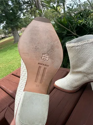 Miista Bondi Off White Woven Leather Western Ankle Boots Size US 7.5 $390 thumbnail 8