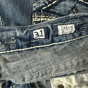 Miss Me Irene Bootcut Jeans Sz 31 Womens Distressed Faded Stitch Denim thumbnail 16