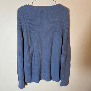 LOFT Blue Crew Neck Long Sleeve Knit Sweater‎ Ribbed Casual Size Medium thumbnail 5