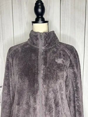 The North Face Jacket Women Sz M Purple Fleece Full Zip Osito Fuzzy Pile Logo thumbnail 2