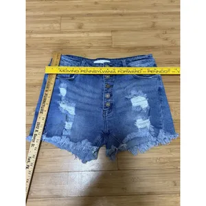 Nature Denim Women’s Hi-Rise Distressed Shorts Size Large Blue Jean Button Fly thumbnail 5