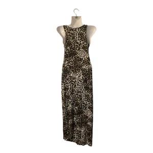 H&M Leopard Print Sleeveless Tank Maxi Dress SZ XS Bodycon Slip dress 90s Casual thumbnail 2