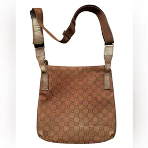 Gucci GG Nylon Crossbody Messenger Bag- Chocolate Brown thumbnail 3