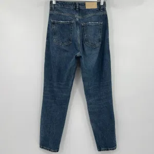 Zara Jeans‎ Women's Sz 2 Slim Straight Leg High Rise Dark Wash Blue Denim Casual thumbnail 4