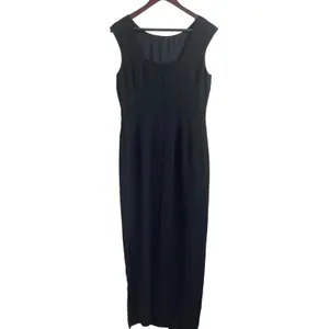 Maggie London Women Cottage Floral Maxi Dress 10 Black Embroidered Sheath‎ Boho thumbnail 2