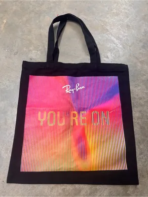 Ray-Ban "You're On" Black Canvas Tote Bag thumbnail 1
