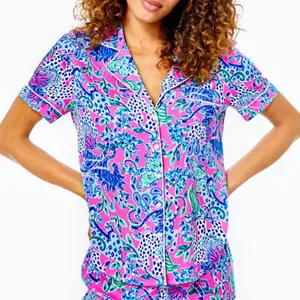 {Lilly Pulitzer} Brand New PJ Woven Short Sleeve Top thumbnail 1