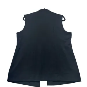 French Connection Faux Fur‎ Vest Womens L Black Grey FCFK4408 Open Front Chic thumbnail 5