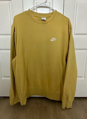 Nike Women's Mustard Crewneck Sweater thumbnail 1