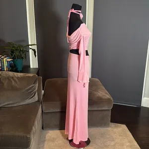Pink 2 Piece Set Off the Shoulder Long Sleeve Crop Top & Skirt Size L NEW thumbnail 5