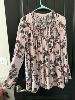 Free People XS Floral Boho Tunic Top thumbnail 3