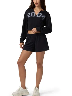 Florence by Mills 2004 Split Neck Sweatshirt NWT Black Large thumbnail 3