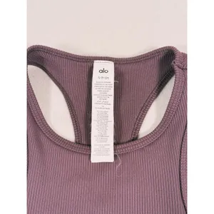 Alo Yoga Alosoft Revelation Ribbed Tank Top Size Small Brown Elevated Minimalist thumbnail 4