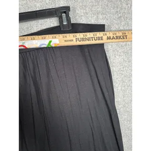 New Daisy Fuentes Maxi Skirt Black XL Womens Pull On Elastic Waist Stretch‎ Thin thumbnail 2