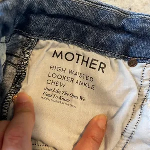 Mother Looker Ankle Chew Jeans Womens 25 Blue High Waisted Skinny Raw Hem Denim thumbnail 8