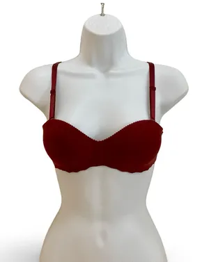 Burgundy Red Wireless Bra thumbnail 1