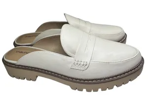 Maurices Gretchen Off-White cream Penny Loafer Mules clogs 11 casual office thumbnail 1