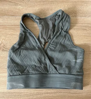 Mono B Gray Ribbed Racerback Sports Bralette thumbnail 1