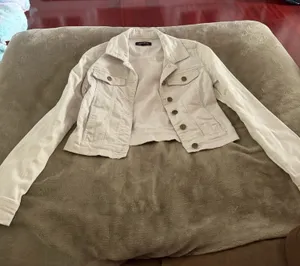 Forever 21 White Denim jacket  thumbnail 1
