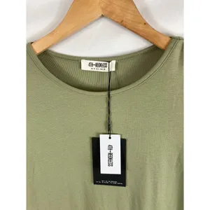 NWT 4TH & RECKLESS Gabriella Shoulder Pad Sleeveless T-shirt Dress In Sage Small thumbnail 3