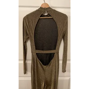Revolve Superdown Metallic Nissa Open Back Flare Leg Jumpsuit, M thumbnail 8