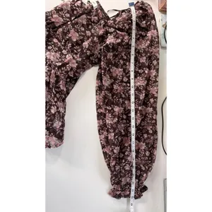 Francescas Brown Pink Floral Tie Back Balloon Sleeve Top Size‎ Small NWT $46 thumbnail 10