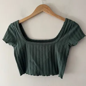 Aerie Offline Green‎ Ribbed Square Neck Crop Top Lettuce Hem thumbnail 2