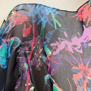 Floral sheer scarf wrap sarong thumbnail 2