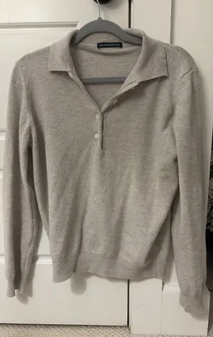 Brandy Melville quarter button up, long sleeve sweat sweater thumbnail 1